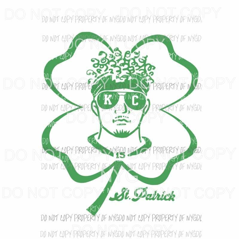 St Patrick Mahomes KC Chiefs 2 Sublimation transfers Heat Transfer