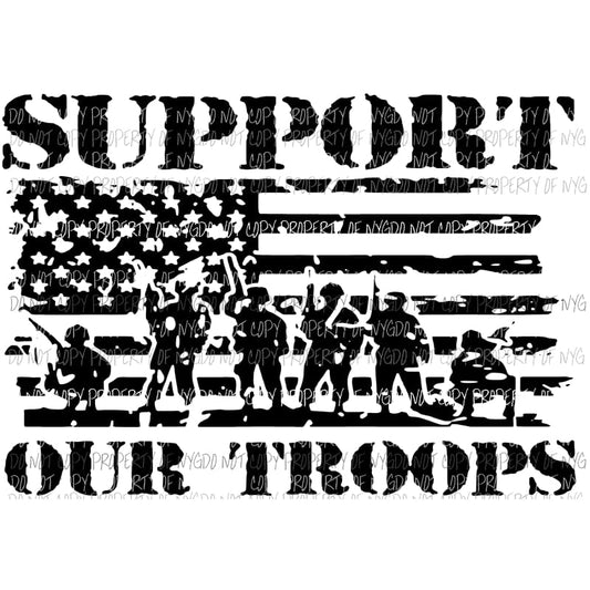 Support Our Troops #3 black Sublimation transfers Heat Transfer