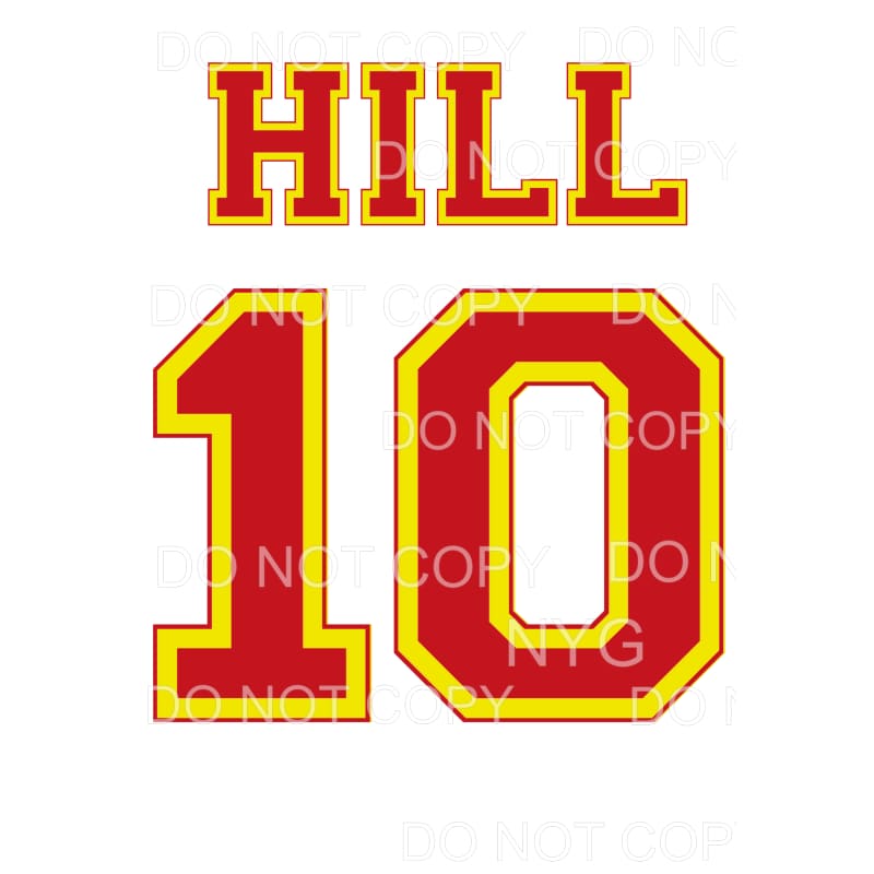 Tyreek Hill Chiefs # 3 Sublimation transfers - Heat Transfer