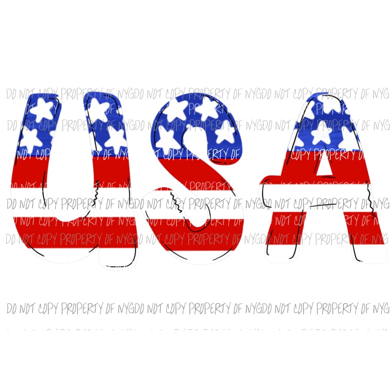USA red white blue flag Sublimation transfers Heat Transfer