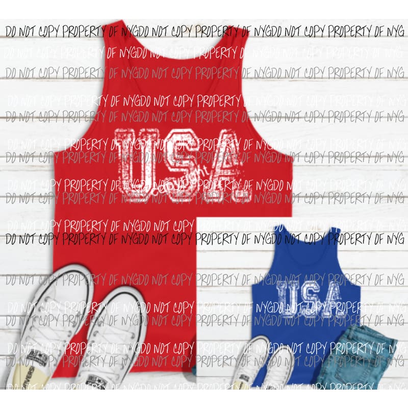 USA white SCREEN PRINT adult 13x9 inches Heat Transfer