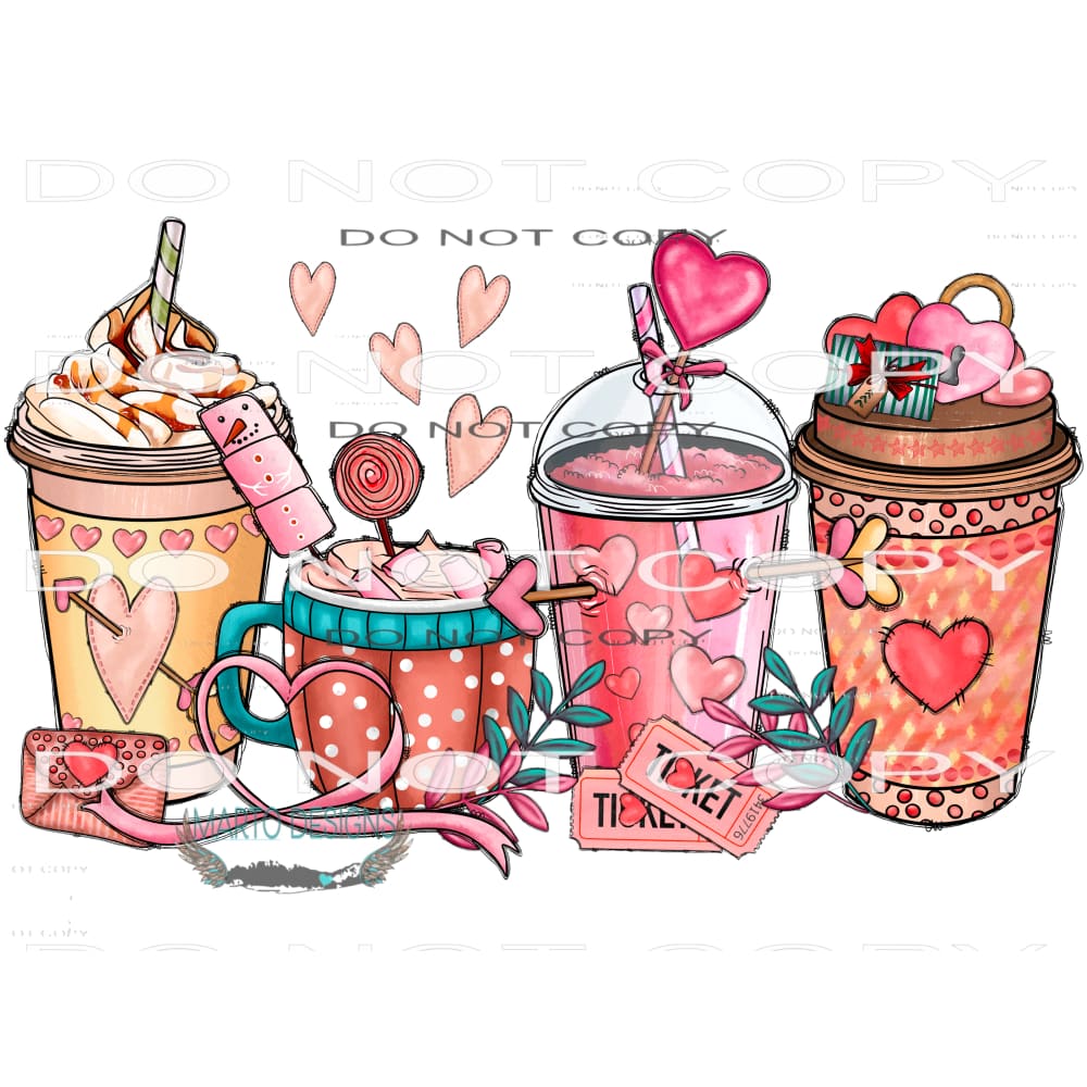 Valentine Drinks #9594 Sublimation transfers - Heat Transfer